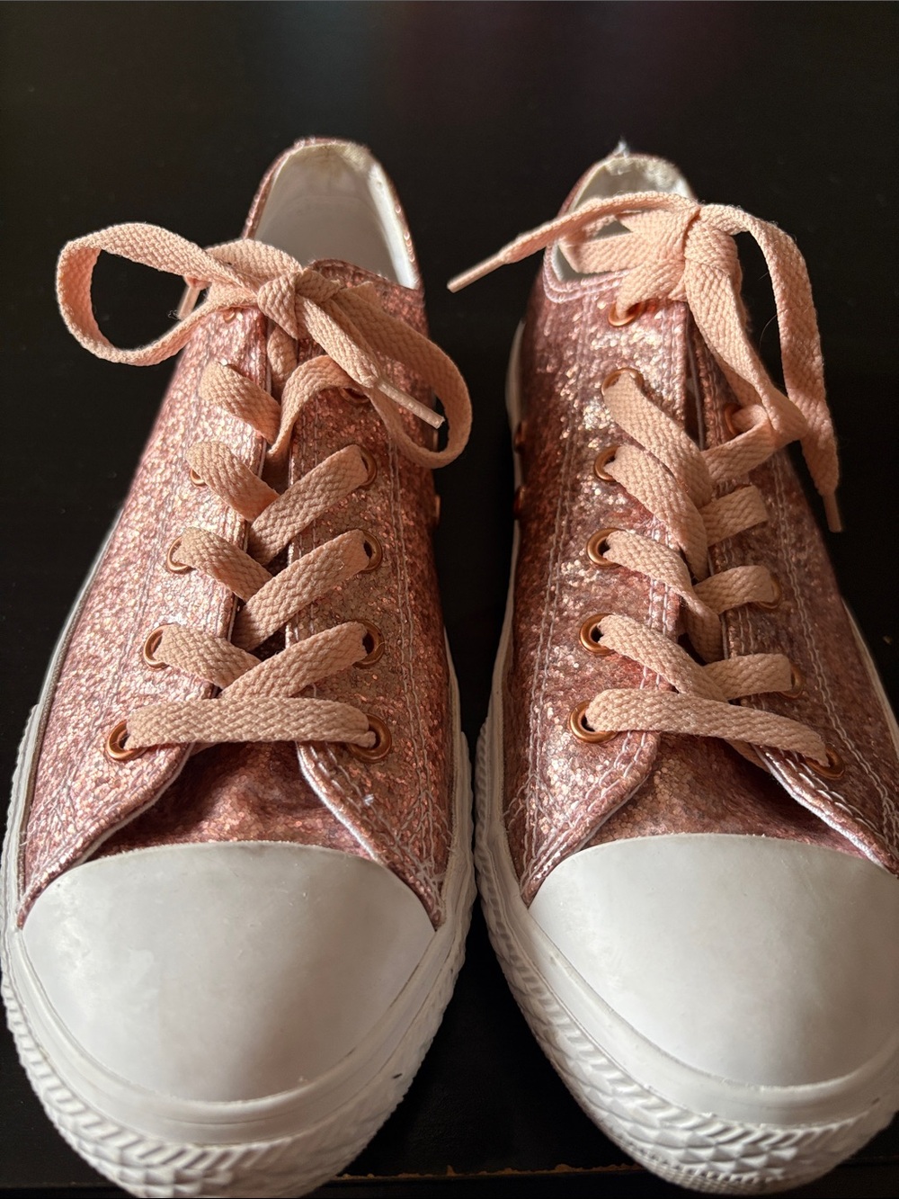 Converse Sparkling Rose Gold Low-Top Sneakers